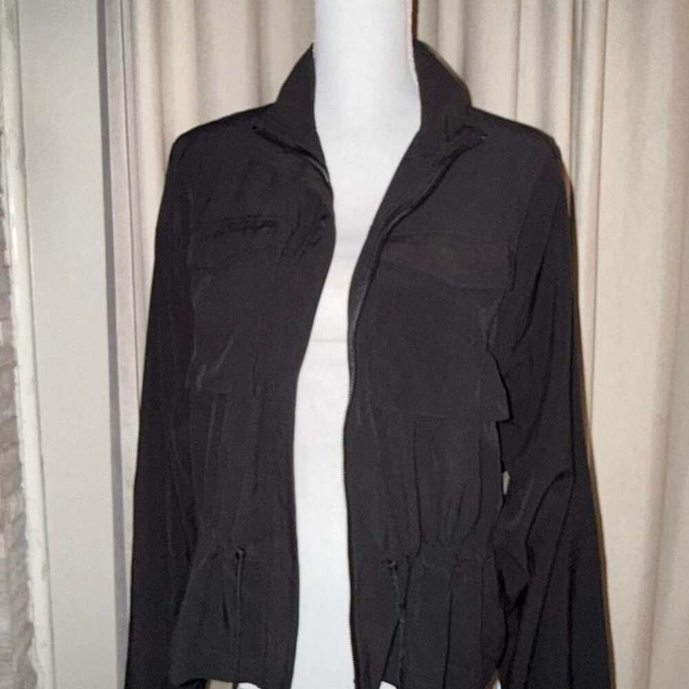 Rae Mode Black Utility Jacket Size L Cargo Lightweight Full Zip